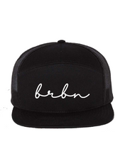 Load image into Gallery viewer, Full BRBN Black 7 Panel Hat
